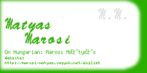 matyas marosi business card